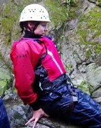 Some canyoneers get a little nervous on the slide.  It'll be fine.
